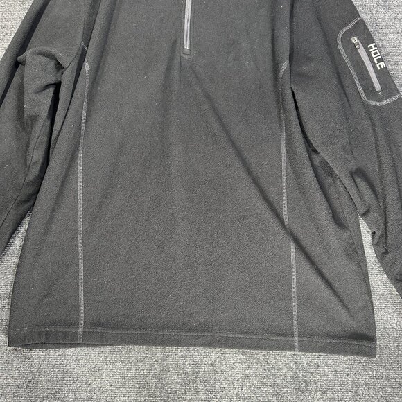 Ahead Sweater Mens XL Fleece 1/4 Zip Black Pullover Jackson Hole Logo Pocket - Picture 2 of 7